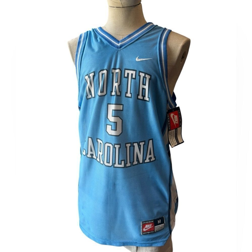 Nike Team North Carolina Tar Heels #5 Vintage Basketball Blue Jersey 1990s 90s